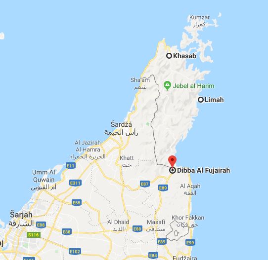 Dibba je v SAE, kousek severně je Dibba v Ománu. Dnes nevede souvislé propojení s Limah, ale po novém bude vést.