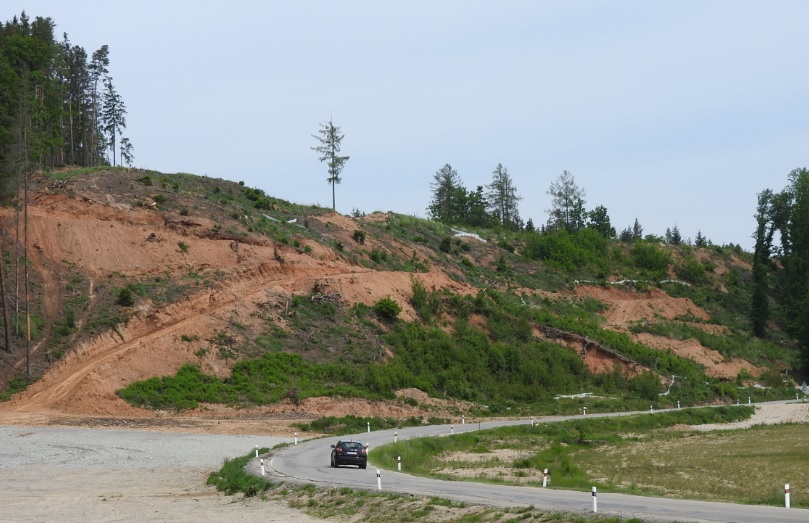 pohled na svah sm. Roudné od Plavské silnice
