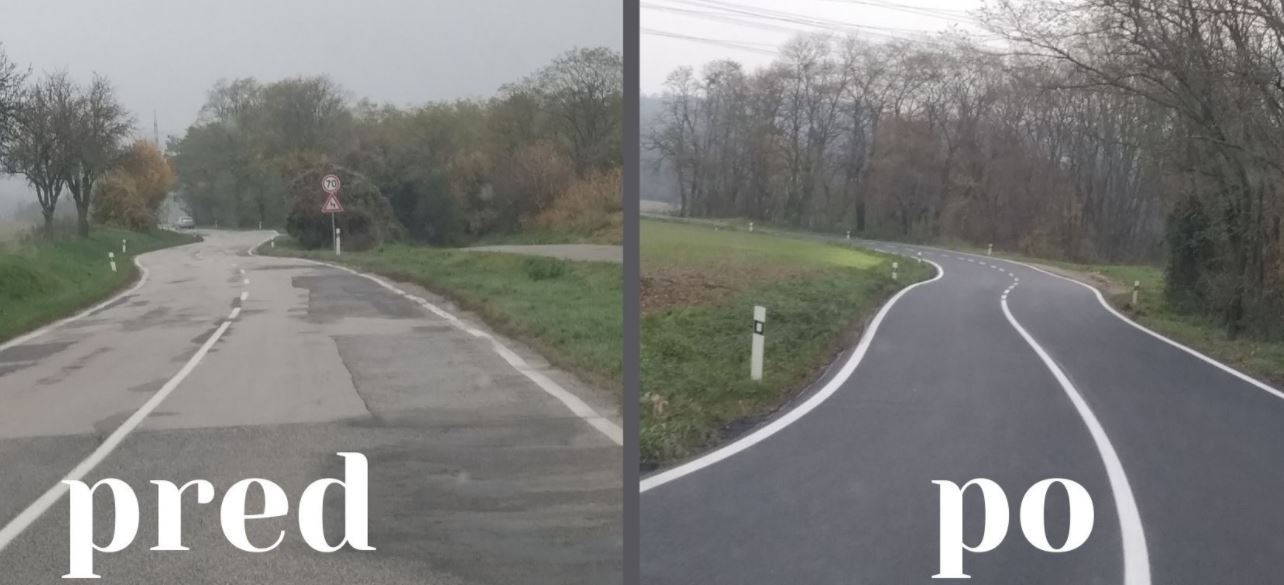 úsek silnice Senica - Kunov byl původně v plánech komplexní přestavby; pro problémy s projektem a přípravami a již havarijním stavem silnice se přistoupilo (prozatím) k rekonstrukci vozovky bez dalších úprav parametrů silnice
