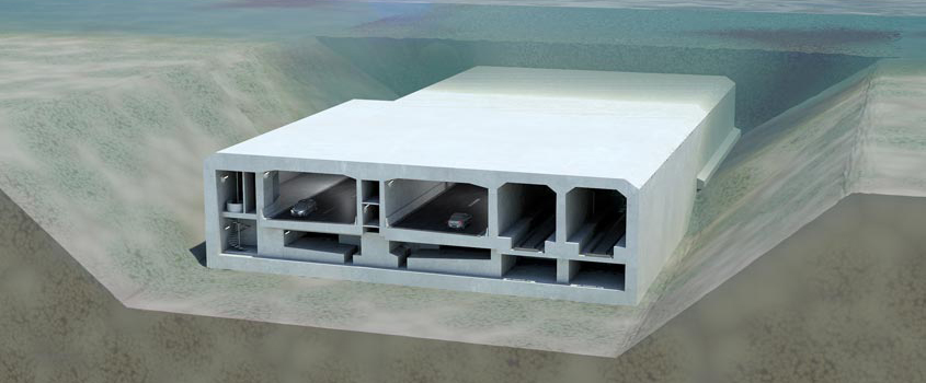 One of the 89 prefabricated concrete segments in the tunnel trenchCopyright: Femern A/S