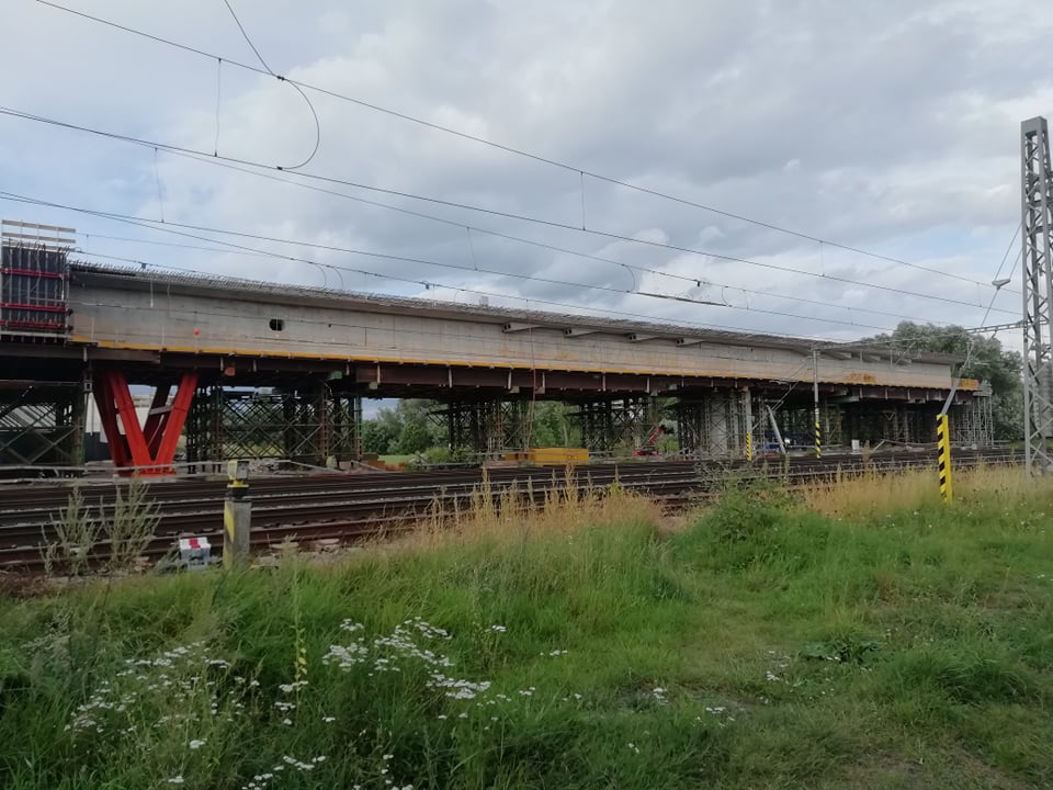 Stavba mostu v Uhersku 13.-17.8.2021