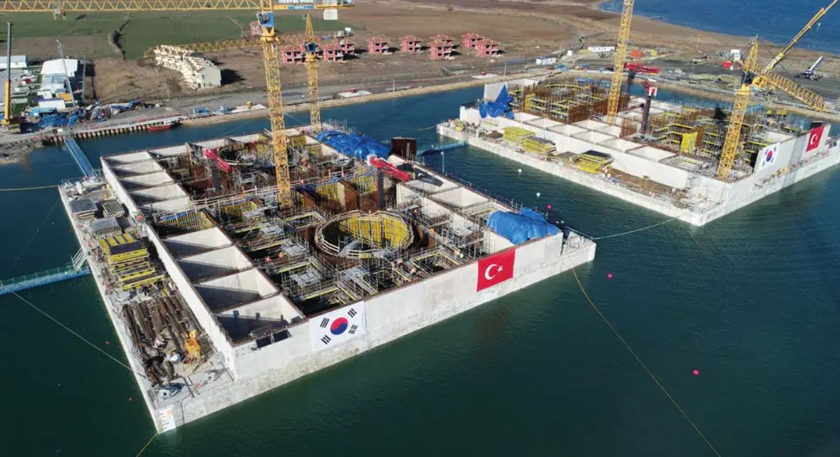 A part of the project providing a foundation for pier legs in the sea