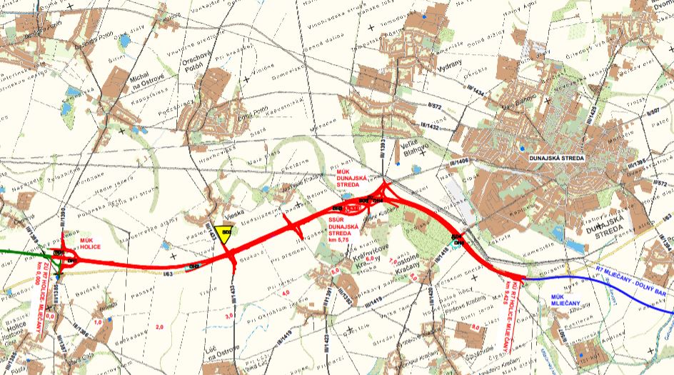 úsek je vyznačen červenou barvou