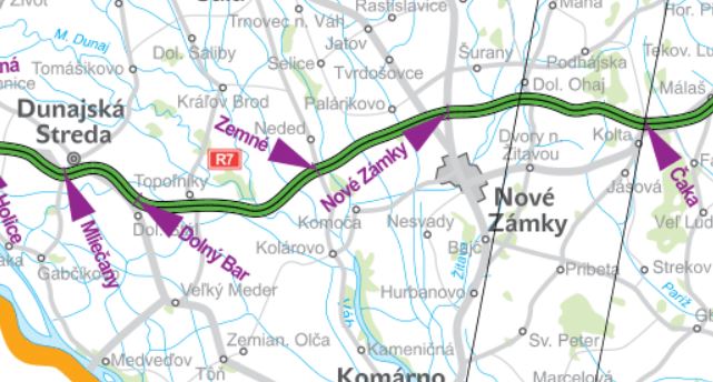 orientační mapa pro představu polohy úseku