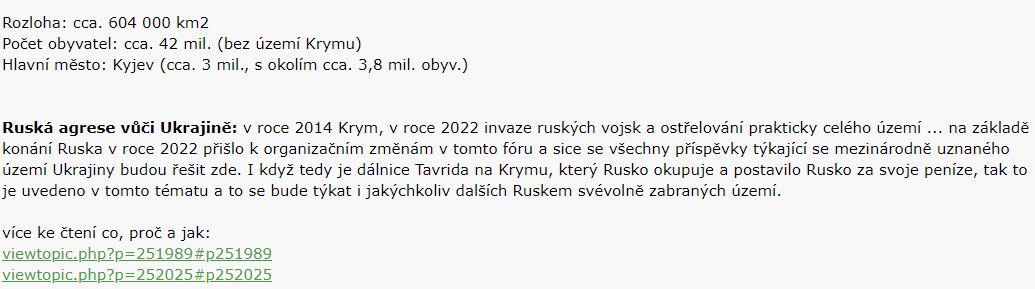 obyvatelstvo není celkově upraveno, již i pro migrační vlnu v zemi to nemá většího smyslu, kopírováno to je tak proto, aby bylo zřejmé, že se to doopravdy děje na Ukrajině v rámci fóra