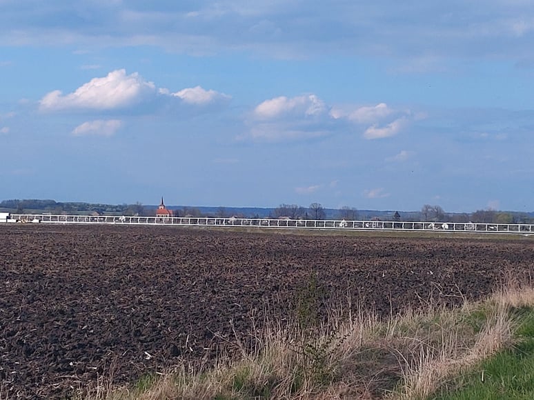 Montáž prvních dálničních svodidel 26.4.2022 (v okolí Prachovic)