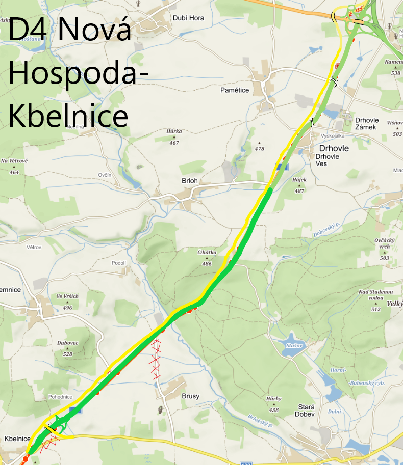 D4  od Nové Hospody ke Kbelnici