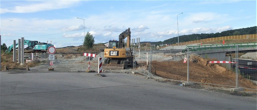 Okružní křižovatka - stavba a zmenšení úhlu zářezu D3