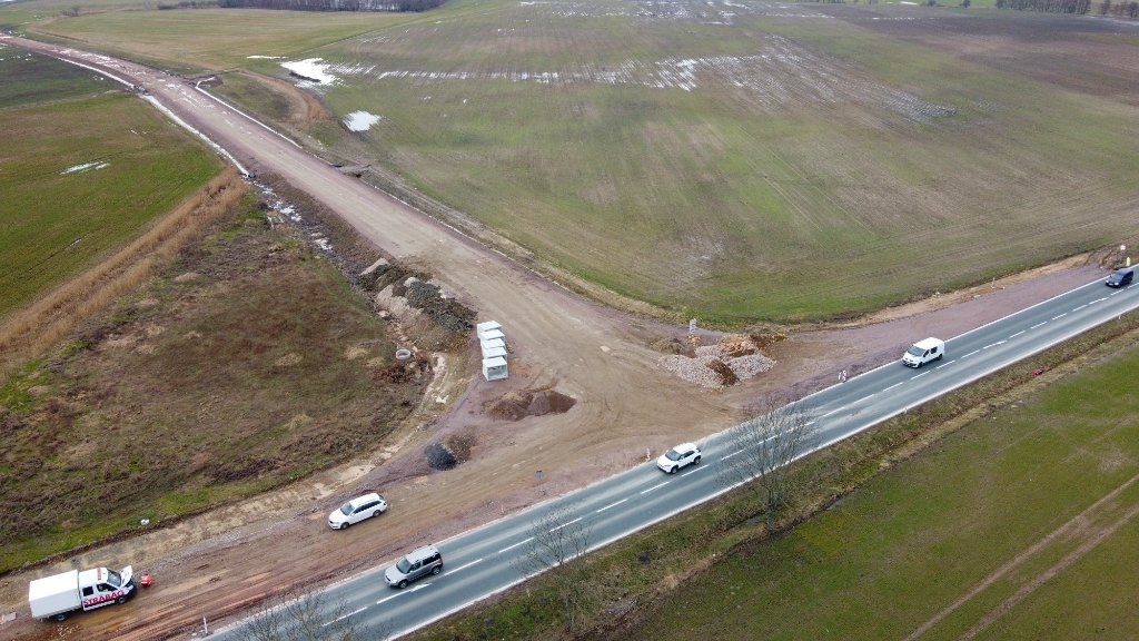 Napojení na starou I/35 u Býště