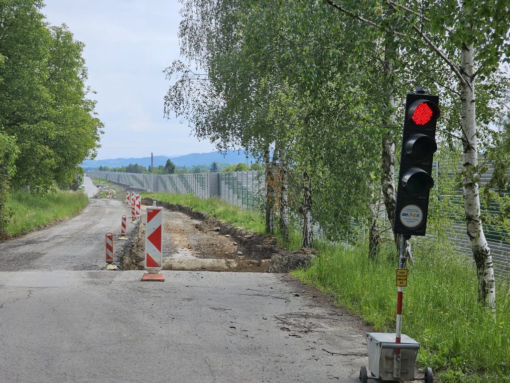 Stavba nové komunikace u Požární zbrojnice