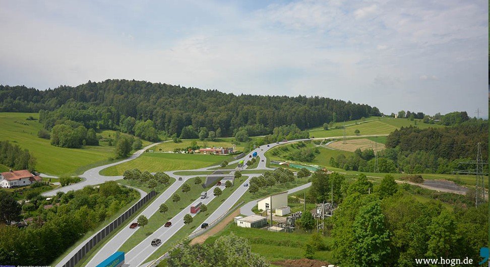 Pohled na MÚK směrem od Prahy