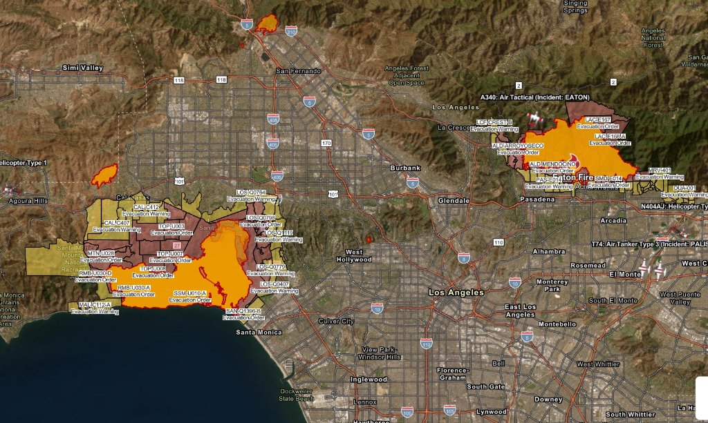 ze včerejška - evakuační plány + zničené oblasti