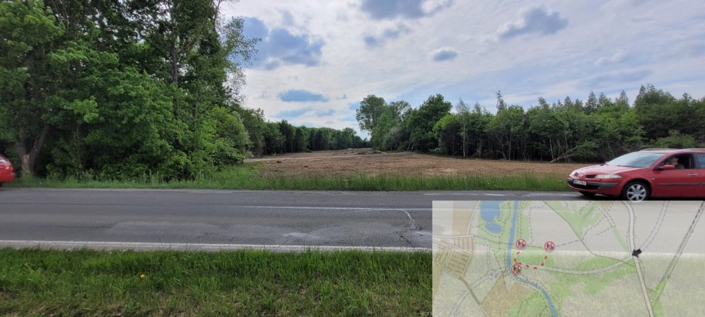 Směr Jesničánky, křížení se silnicí III/34026