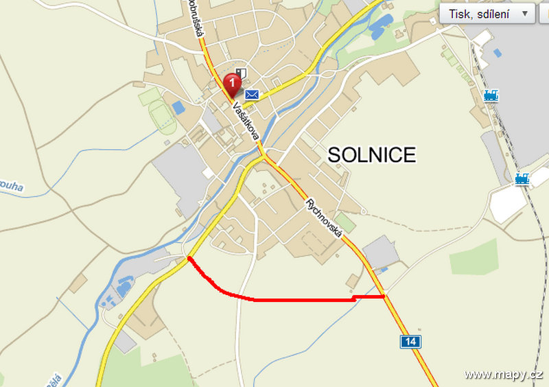 zákres je orintační...