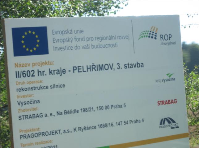 infotabule o rekonstrukci useku Vyskytna - Dusejov