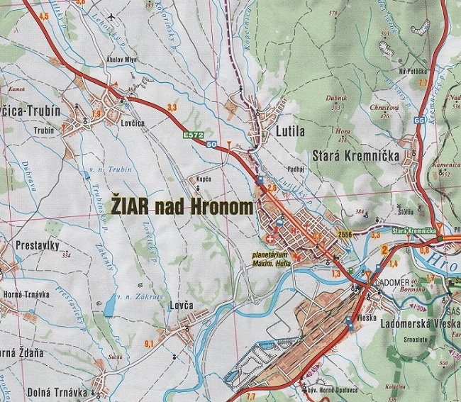 výřez z autoatlasu