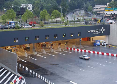 jedno z výběrčích míst do/z tunela