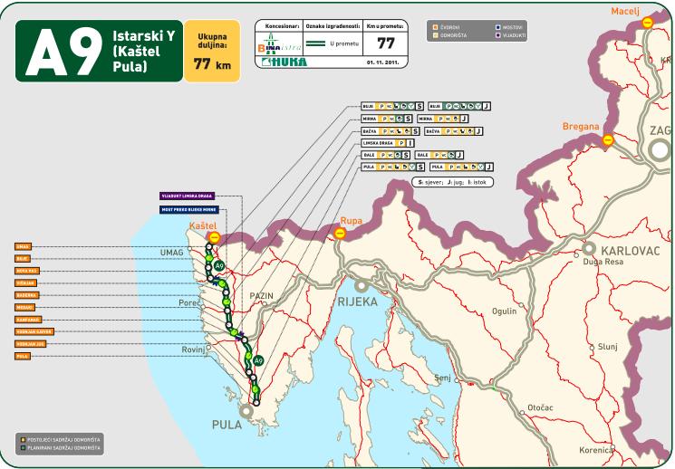 trasa: Čvorište Kanfanar (A9 ) – Pazin – Lupoglav – čvorište Matulji (A7)