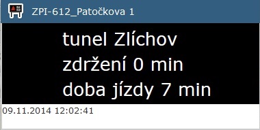 Patočkova - dojezdový čas