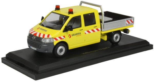 Presented here is the exclusive edition 1:50th scale Volkswagen T5 DoKu Transporter from NZG which has been finished in the yellow decoration of Granvia.