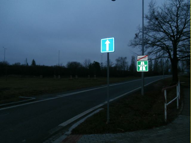 Nájezd na D46 exit 23 směr Brno