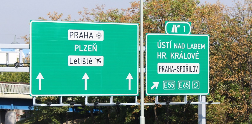 Značení v km 0 D1