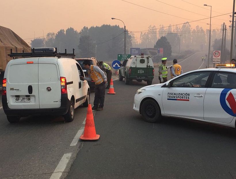 uzavřen nájezd na Autopista del Itata